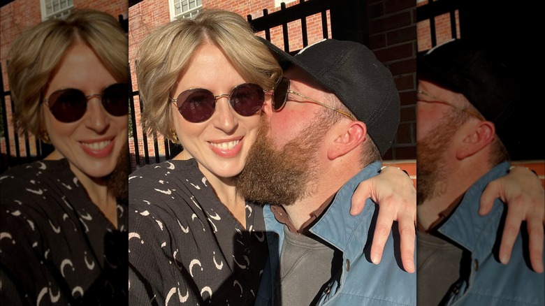 Ben Napier kissing Erin on the cheek in a selfie 