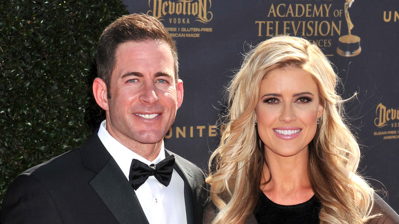 Tarek El Moussa and Christina Haack pose on the red carpet