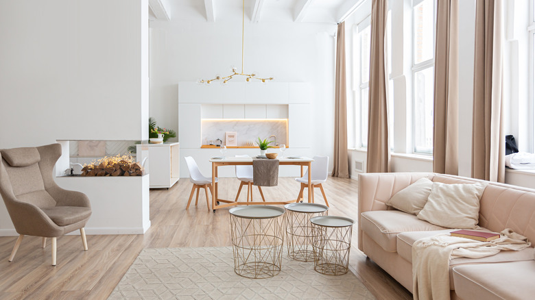 white and beige living space