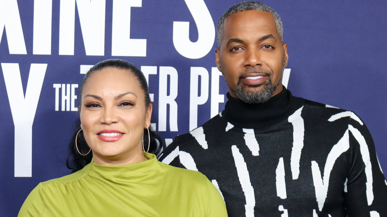 Egypt Sherrod and Mike Jackson attending 2023 premiere of "Maxine's Baby: A Tyler Perry Story"