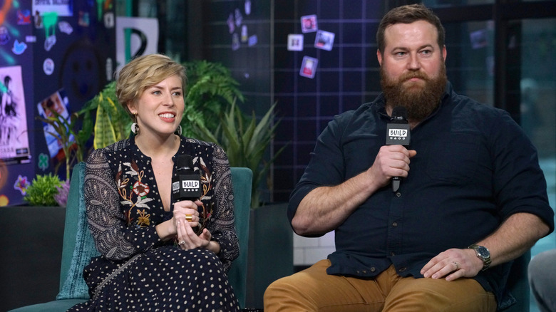 Erin and Ben Napier being interviewed