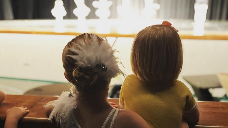 Helen and Mae Napier watching a dance performance