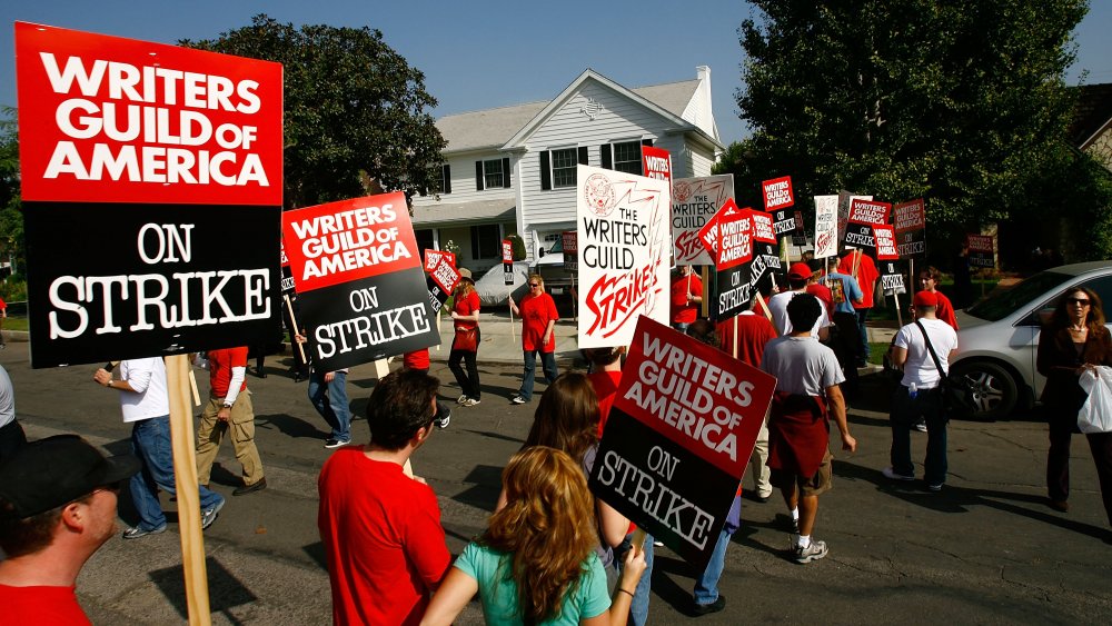 Writers Guild of America members on strike