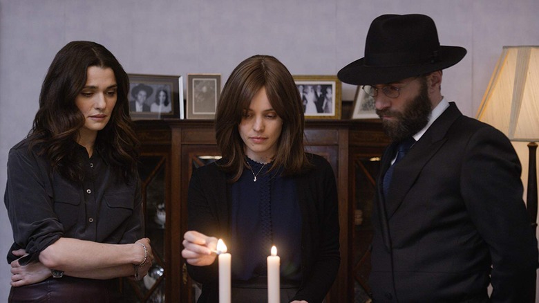 Rachel Weisz, Rachel McAdams, and Alessandro Nivola in Disobedience