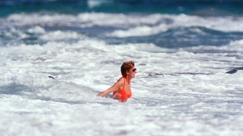 Princess Diana swimming