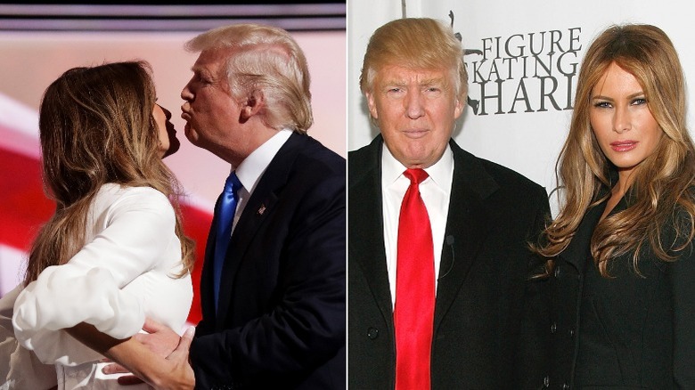 Melania and Donald Trump fake kissing