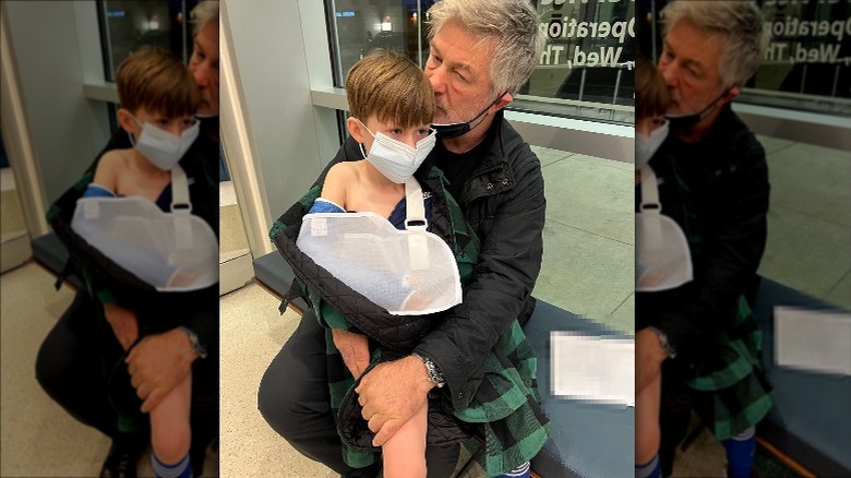 Alec Baldwin and son broken arm