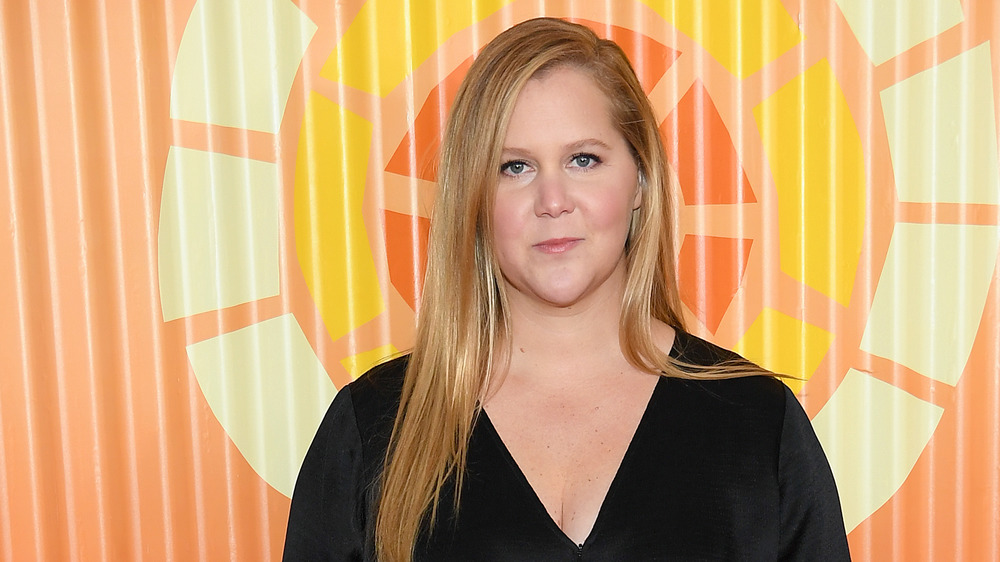 Amy Schumer wears black