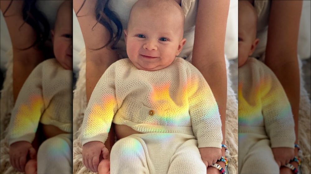 Hilaria Baldwin's rainbow baby Edu