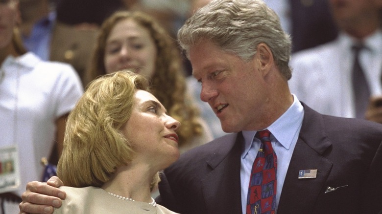 Hillary and Bill Clinton at event