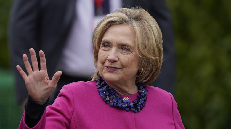 Hillary Clinton waving