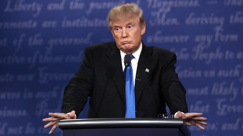 Donald Trump at a presidential debate