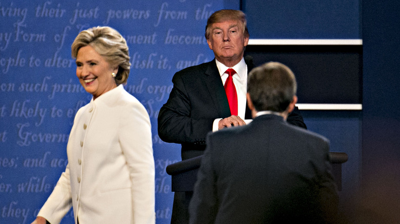 Hillary Clinton and Donald Trump at 2016 presidential debate