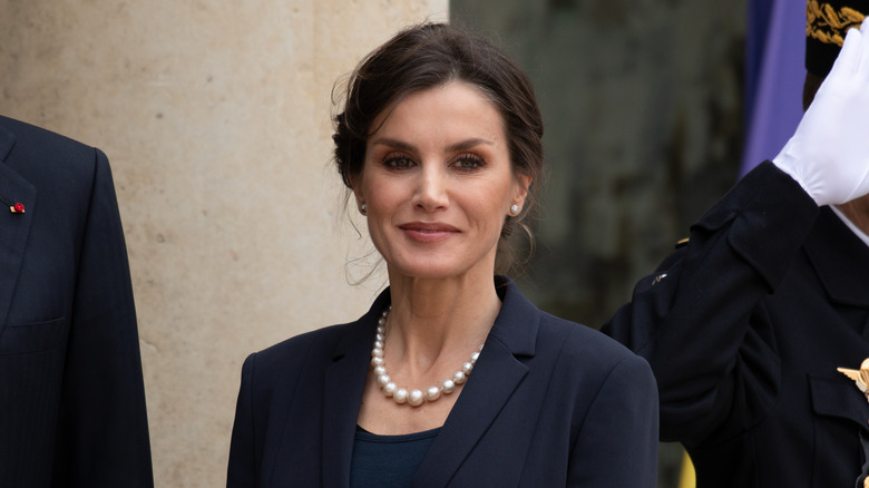 Queen Letizia of Spain smiling