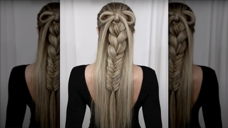 Woman with a bowtie braid