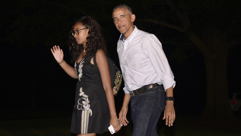 Barack and Sashsa Obama