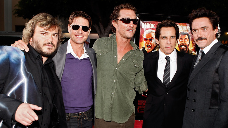 The cast of Tropic Thunder hang out at premiere