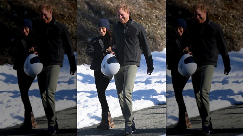 Prince Harry and Meghan Markle smiling