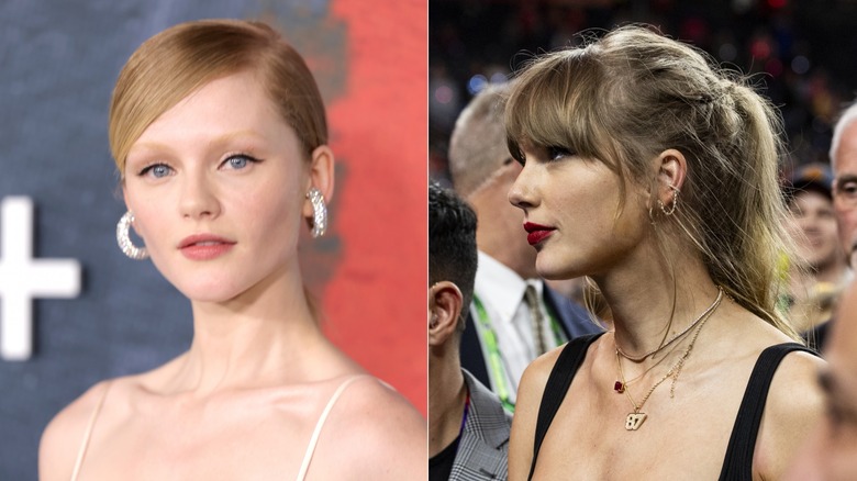 Emma Laird looking forward & Taylor Swift side profile