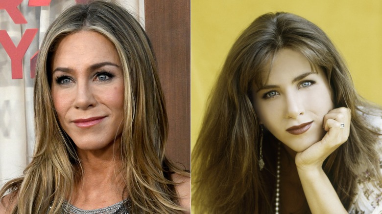 Jennifer Aniston with and without bangs