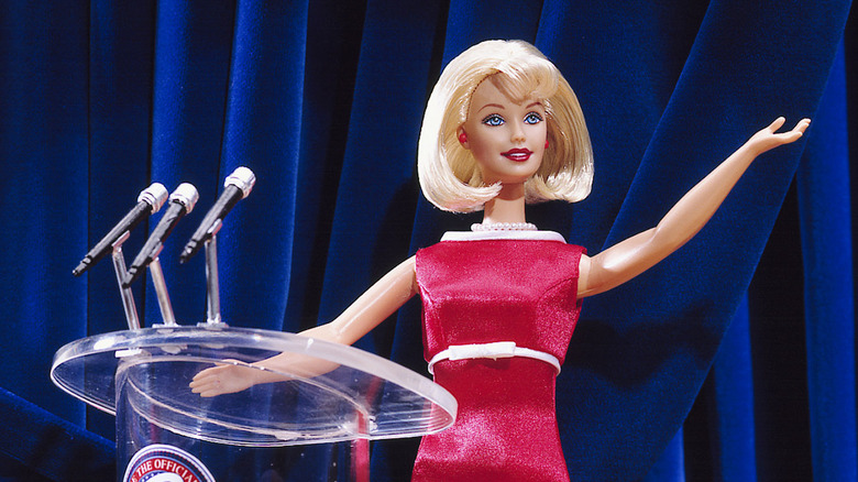 President Barbie posed