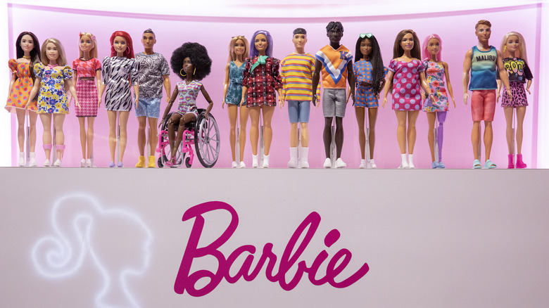 Diverse lineup of Barbie and Ken dolls