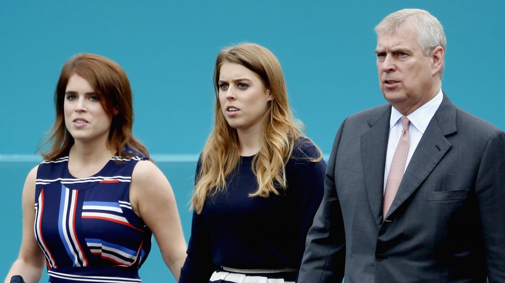 Beatrice and Eugenie with Prince Andrew