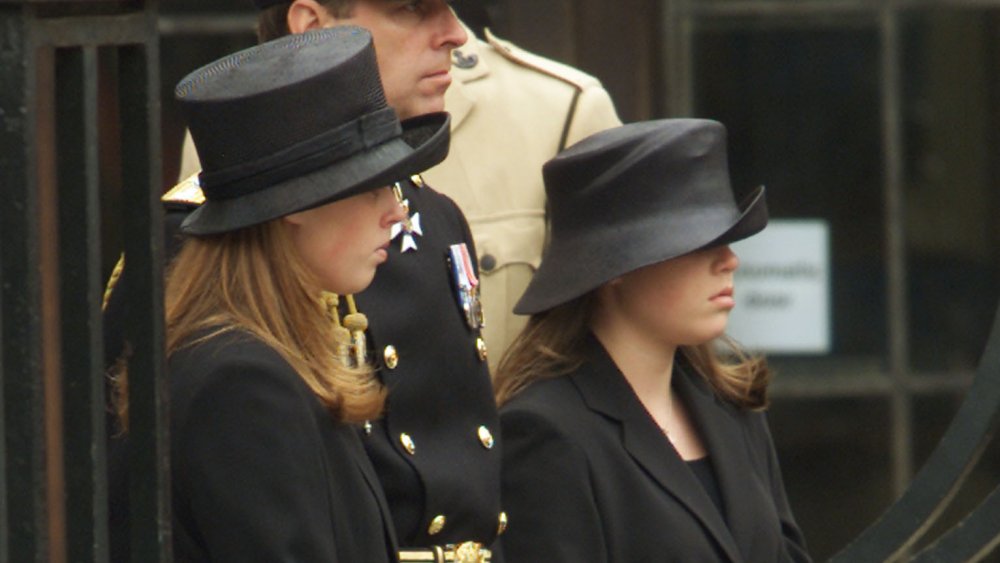 Beatrice and Eugenie at Queen Mother's funeral