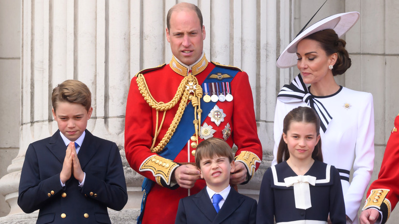 Prince William with wife Kate Middleton and their three children