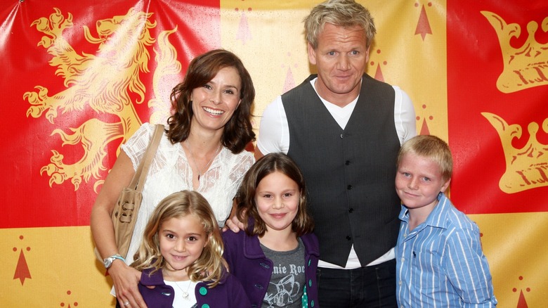 Tana and Gordon Ramsay with three of their children in 2009