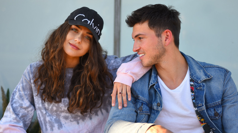 Victoria Konefal and Robert Scott Wilson pose for a photo. 