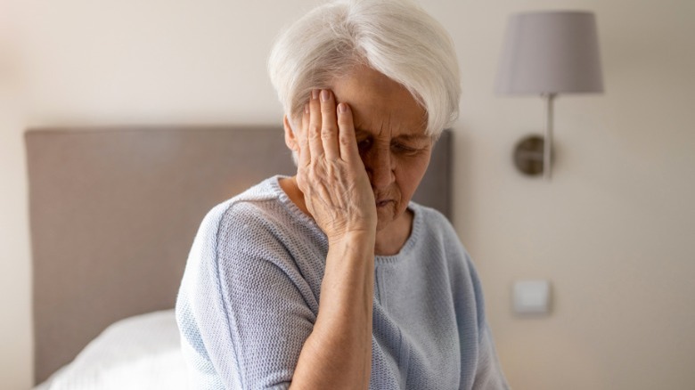 Woman has headache