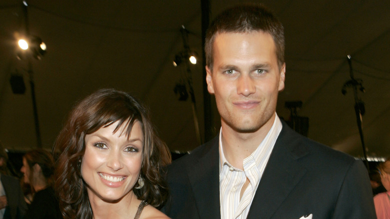 Bridget Moynahan and Tom Brady smiling