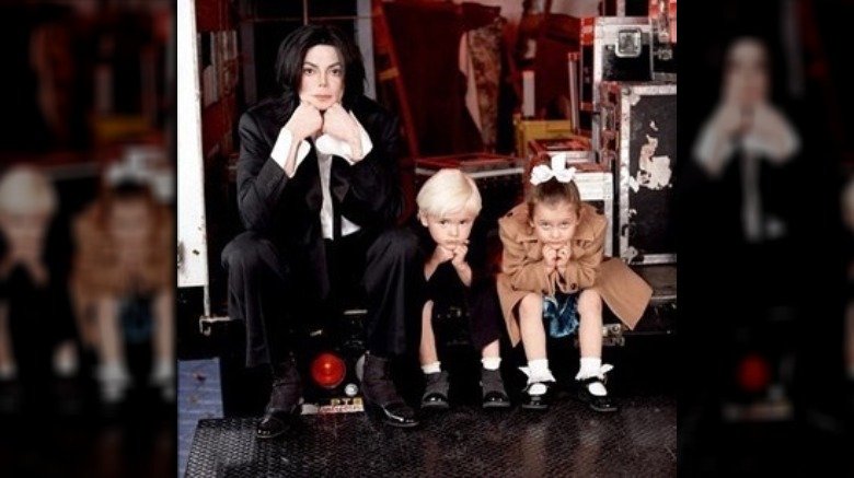 Michael Jackson with kids Prince and Paris