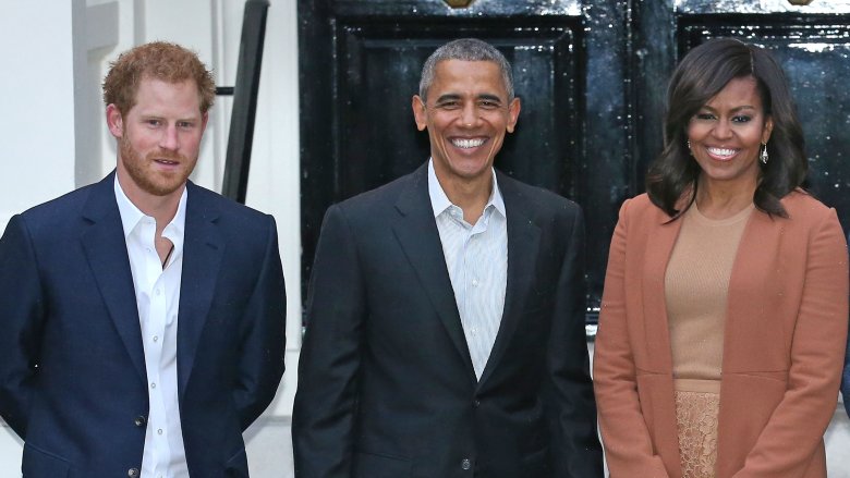 Prince Harry with Barack and Michelle Obama