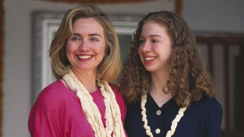 Hillary and Chelsea Clinton smiling