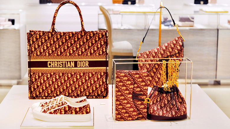 Dior accessories on display