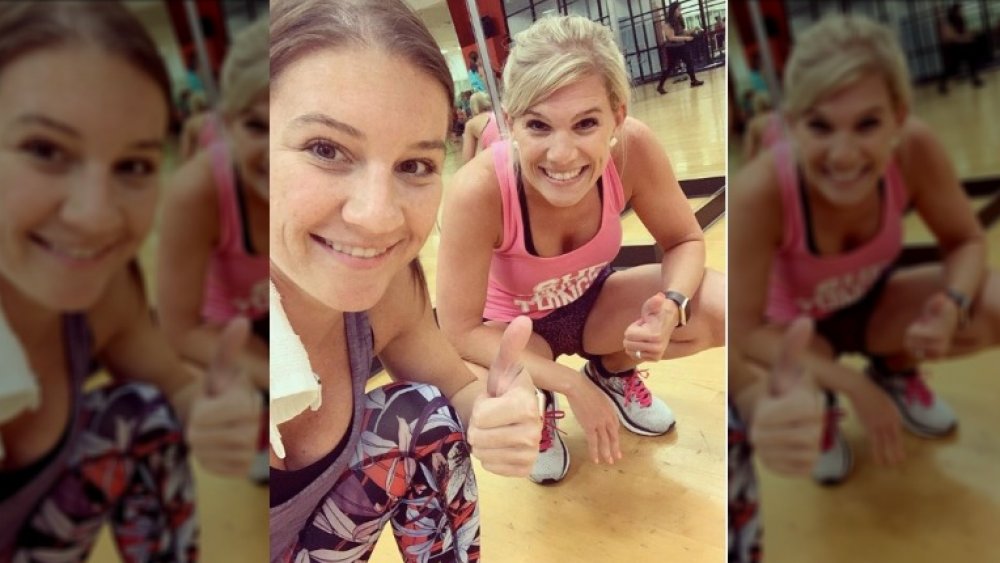 Danielle Busby working out with her sister