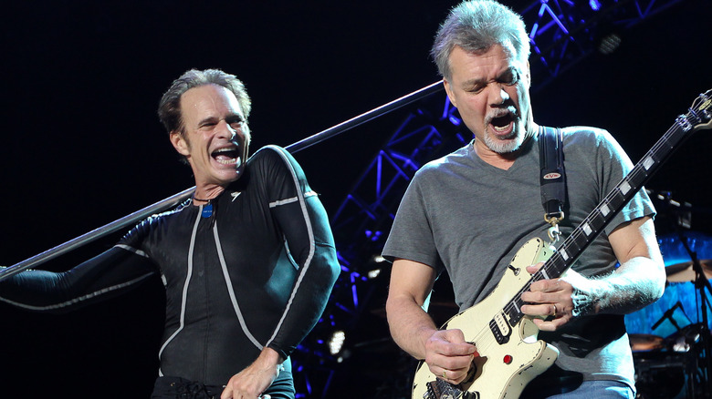 David Lee Roth and Eddie Van Halen onstage