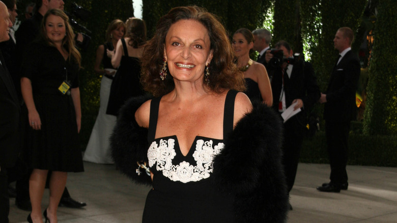 Diane von Furstenberg and Anna Wintour at an event 