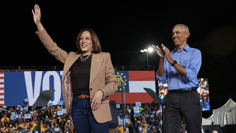 Kamala Harris and Barack Obama on the campaign trail