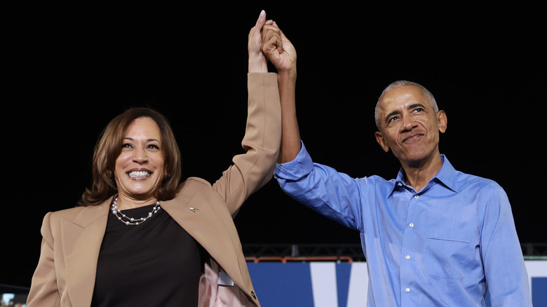 Kamala and Obama at her campaign rally