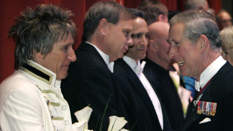 Prince Charles, Prince of Wales greets Rod Stewart after the 150th Academy of Music Anniversary Concert in Philadelphia, Pennsylvania (2007)