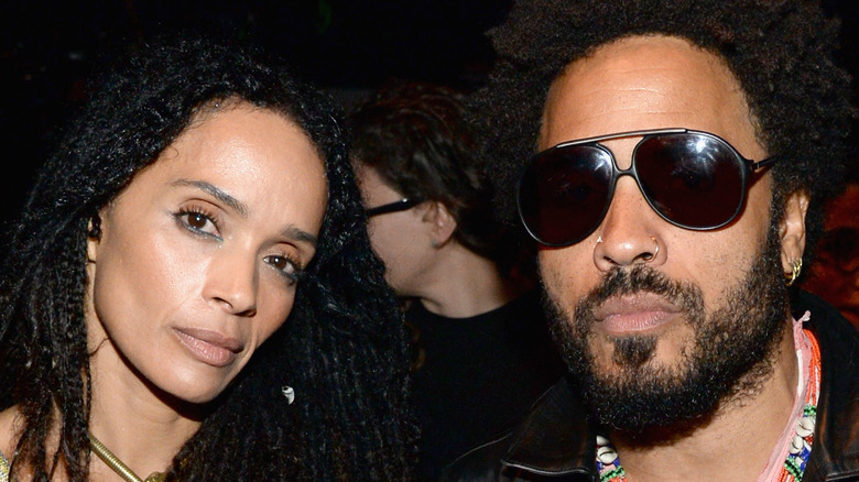 Lisa Bonet and Lenny Kravitz posing