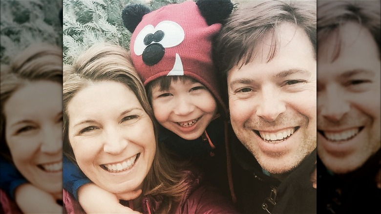 Nicole Wallace with son and ex-husband