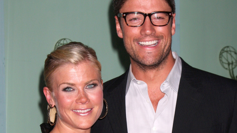 Actors Alison Sweeney and James Scott at an event. 