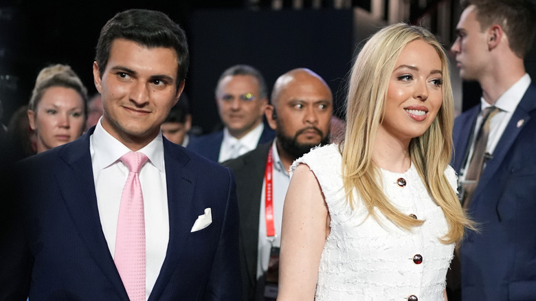 Tiffany Trump smiling alongside Michael Boulos