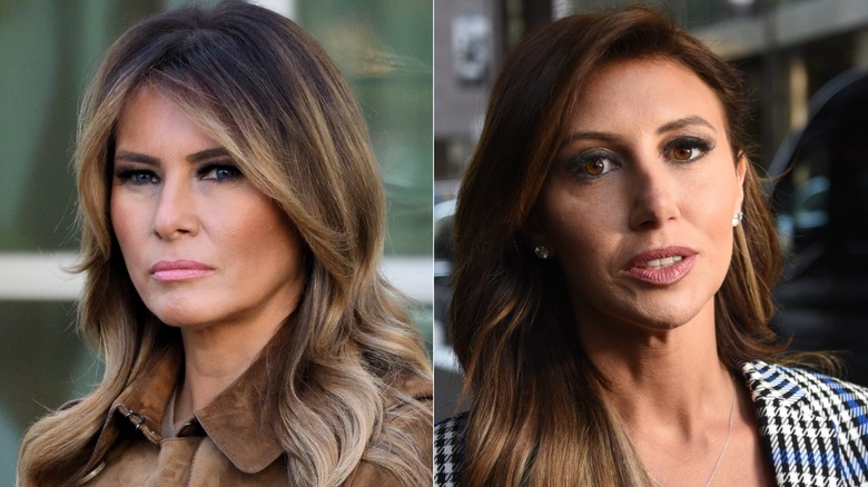 Melania Trump (L) and Alina Habba (R)