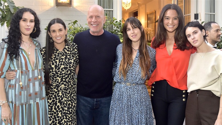 Bruce Willis' blended family posing together