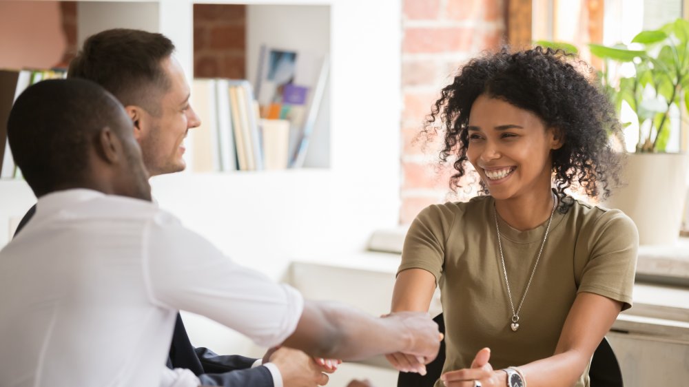 Woman interviewing for a new job